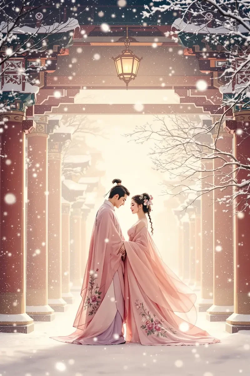 雪落长安 电影海报 - 黑丝美女
